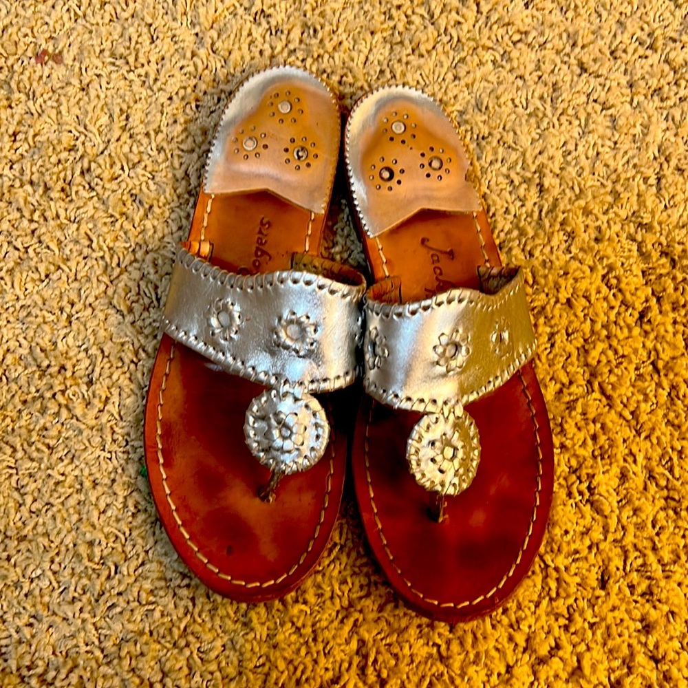 Jack Rogers Jacks Flat size 8 silver